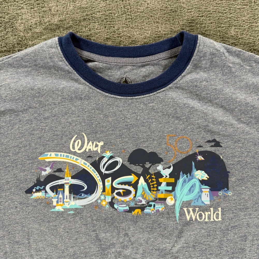 Walt Disney World Parks Adult Small 50th Anniversary Park Icon Ringer Tee